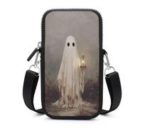 Ghost Holding A Candle Crossbody Borsa per cellulare Smartphone Borsa con tracolla regolabile