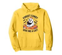 Ghost Holding Black Cat Halloween Dimentica Le Caramelle Dammi Un Gatto Felpa con Cappuccio
