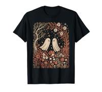 Ghost in The Flower Forest Halloween Spooky Season Vintage Maglietta
