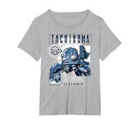 Ghost in The Shell Stand Alone Complex Tachikoma Poster Maglietta, Donna Plus-Size, Grigio Melange, 1X
