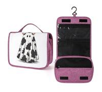 Ghost is wearing a cowprint sheet beauty case da viaggio per donne, organizer da appendere con gancio per shampoo