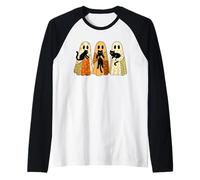 Ghost Kitty Cats Halloween - Carino Spooky Black Cats Costume Maglia con Maniche Raglan