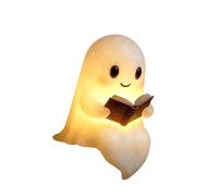 Ghost Lamp with Book, Glow Spirit Ghost Lamp, Halloween Reading Ghosts Night Light, Spooky Cute Ghosts Reading Book Lamps for Bedroom, Living Room Holiday Decor (B)