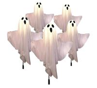 Ghost Lanterns, Halloween Stakes, Solar Yard Lights, Weatherproof Design, Auto-Charging Function, Outdoor Pathways, Garden Borders, Patio Displays, Holiday Night Events