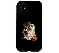 Ghost Miniature Schnauzer Dog Halloween Custodia per iPhone 11
