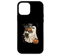 Ghost Miniature Schnauzer Dog Halloween Custodia per iPhone 12 mini