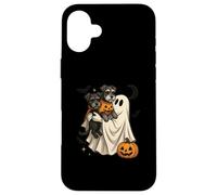 Ghost Miniature Schnauzer Dog Halloween Custodia per iPhone 16 Plus
