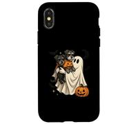 Ghost Miniature Schnauzer Dog Halloween Custodia per iPhone X/XS