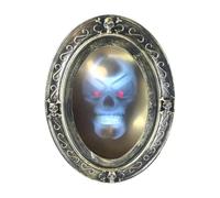 Ghost Mirror - Specchio sonoro, sensori di movimento teschio di Halloween | Decorazione con sensore di movimento a forma di teschio, ornamento a specchio per Halloween, decorazione da parete per casa