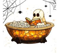 Ghost Night Light, Reading Lamp, Resin Decorative Design, Adorable Bubble Bath Theme, Soft Ambient Glow, Compact Size, Perfect for Kids, Adults, Bedroom, Halloween, and Party Decor