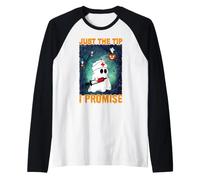 Ghost Nurse Funny Halloween Costume Just The Tip I Promise Maglia con Maniche Raglan