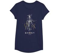 Ghost of Yotei Atsu Collage with Kanji Video Game Maglietta, Ragazze, Navy, M