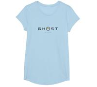 Ghost of Yotei Black Lettering Gingko Leaf Logo Video Game Maglietta, Ragazze, Celeste, M