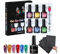 Ghost Party Nail Trend Set with Stickers, Halloween Cat Eye Nail Gel Kit, DIY Magnetic Art Nails Polish with Chameleon Effect for Salon Home Ladies Gift