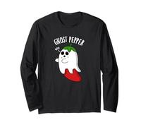 Ghost Pepper Divertente Spice Pun Maglia a Manica