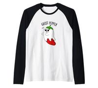 Ghost Pepper Divertente Spice Pun Maglia con Maniche Raglan