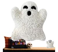 Ghost Pillow, Cute Spooky Cushion, Soft Halloween Decor Accent 7.87 inches, Ideal for Fall Bedrooms, Farmhouse Living, Apartments, Hotels, Beds, Cars, or Indoor Party Scenes, Effortless Clean Plush