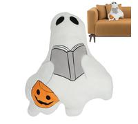 Ghost Plush Pillow - Plush 45x40cm 17.72x15.75in White Ghost Reading