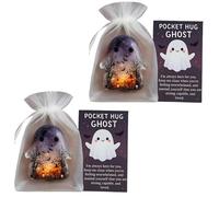 Ghost Pocket Cards, Pocket Comfort Ghosts, Cute Pockets Hug Ghost con biglietto di incoraggiamento, simbolo di sostegno emotivo, piccolo oggetto decorativo da conservare (A *2)