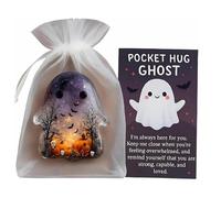 Ghost Pocket Cards, Pocket Comfort Ghosts, Cute Pockets Hug Ghost con biglietto di incoraggiamento, simbolo di sostegno emotivo, piccolo oggetto decorativo da conservare (A)