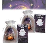 Ghost Pocket Hug, Pocket Comfort Ghosts, Emotional Support Ghost, Halloween Cute Ghosts Mini Charms for Friends with Cards, A Hug in Your Pockets, Encouragement Tokens Little Gifts Emotional(A#2PCS)
