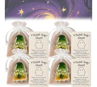 Ghost Pocket Hug, Pocket Comfort Ghosts, Emotional Support Ghost, Halloween Cute Ghosts Mini Charms for Friends with Cards, A Hug in Your Pockets, Encouragement Tokens Little Gifts Emotional(B#4PCS)
