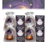 Ghost Pocket Hug, Pocket Comfort Ghosts, Emotional Support Ghost, Halloween Cute Ghosts Mini Charms for Friends with Cards, A Hug in Your Pockets, Encouragement Tokens Little Gifts Emotional(A#4PCS)