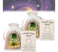 Ghost Pocket Hug, Pocket Comfort Ghosts, Emotional Support Ghost, Halloween Cute Ghosts Mini Charms for Friends with Cards, A Hug in Your Pockets, Encouragement Tokens Little Gifts Emotional(B#2PCS)