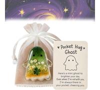 Ghost Pocket Hug, Pocket Comfort Ghosts, Emotional Support Ghost, Halloween Cute Ghosts Mini Charms for Friends with Cards, A Hug in Your Pockets, Encouragement Tokens Little Gifts Emotional(B)