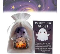 Ghost Pocket Hug, Pocket Comfort Ghosts, Emotional Support Ghost, Halloween Cute Ghosts Mini Charms for Friends with Cards, A Hug in Your Pockets, Encouragement Tokens Little Gifts Emotional(A)