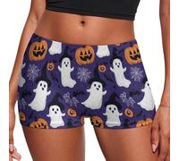 Ghost Pumpkin Cute Print Womens Underwear Seamless Boyshorts, Morbido Stretch Boxer Slip Mutandine Per Le Donne Multicolore