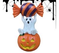 Ghost Pumpkin Resin Ornament - Halloween Table Decor Candy Figurine