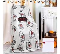 Ghost Reading Blanket, 2025 New Halloween Ghost Book Throw Blanket 50 X 60'', Cute Soft Cozy Book Blankets, Fall Sofa Knitted Blankets Couch for Spooky Season for Unisex Spooky Gift(3pcs)