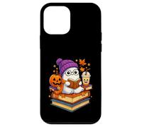 Ghost Reading Book Halloween Coffee Spooky Autumn Fall Custodia per iPhone 12 mini