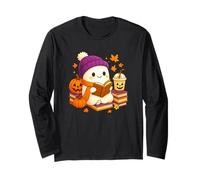 Ghost Reading Book Halloween Coffee Spooky Autumn Fall Maglia a Manica
