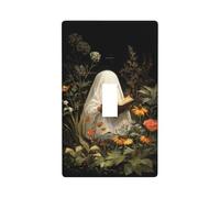 Ghost Reading Books in The Garden Light Switch Cover Decorative Single Toggle 1 Gang Piastra da parete per cucina fattoria camera da letto bagno Arte Decor