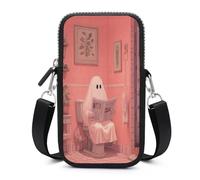 Ghost Reading in The Pink Bagno Crossbody Borsa Cellulare Smartphone Borsa Con Tracolla Regolabile