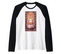 Ghost Reading The Evening Reader Book Lover Mosaic Maglia con Maniche Raglan