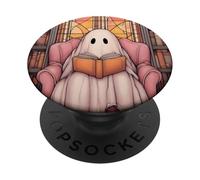 Ghost Reading the Evening Reader Book Lover Mosaic PopSockets PopGrip Adesivo