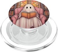 Ghost Reading the Evening Reader Book Lover Mosaic PopSockets PopGrip per MagSafe