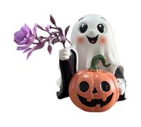 Ghost Resin Statue - Pumpkin Ghoul Sculpture, Cute Tabletop Ornament