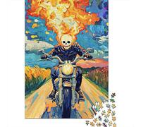 Ghost Rider Motorcycle 1000 Pezzi Cartone Resistente Set Di Puzzle Jigsaw Collettori Gioco Impegnativo Decompressione Regali 52x38cm/1000pcs