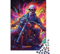 Ghost Rider Motorcycle 1000 Pezzi Cartone Spesso Set Di Puzzle Jigsaw Collettori Impossibile Difficile Sfida Del Gioco Educativo 38x26cm/1000pcs