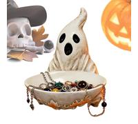 Ghost-Shaped Halloween Candy Bowl Serving Dish And Decorative Statue
