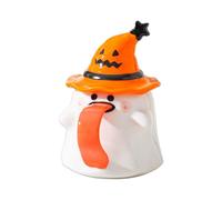 Ghost Shaped Halloween , Ceramic Lid Handle Cup, Cute Drinkware Coffee Tea, Bianco Porcellana, Casa, Party, Ristorante, Farmhouse Use Apartments Hotels Restaurants and Farmhouses Decorative Mug