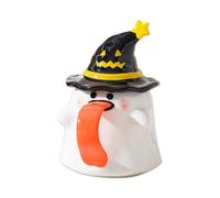 Ghost Shaped Halloween , Ceramic Lid Handle Cup, Cute Drinkware Coffee Tea, Bianco Porcellana, Casa, Party, Ristorante, Farmhouse Use Apartments Hotels Restaurants and Farmhouses Decorative Mug