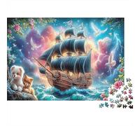 Ghost Ship Puzzle 1000 Pezzi Stampe d'arte della nave fantasma idea regalo gioco stimolante divertente per famiglie decorazione casa 38x26 cm