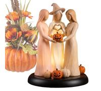 Ghost Sister Figurine - LED Resin Decor | 20cm Spooky Halloween Art