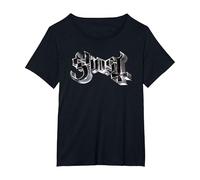 Ghost Skeleta Chrome Logo Maglietta, Donna Plus-Size, Nero, 3X