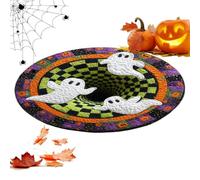 Ghost Skeleton Halloween Optical Illusion Rug 24x24in Non-Slip Carpet Rug | Non-Slip Halloween Optical Illusion Rug 24x24in Ghost Skeleton Carpet, Welcome Door Mat For Home Living Room Bedroom Bathroom